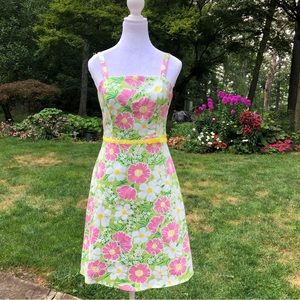 Pink and Green Floral Dress